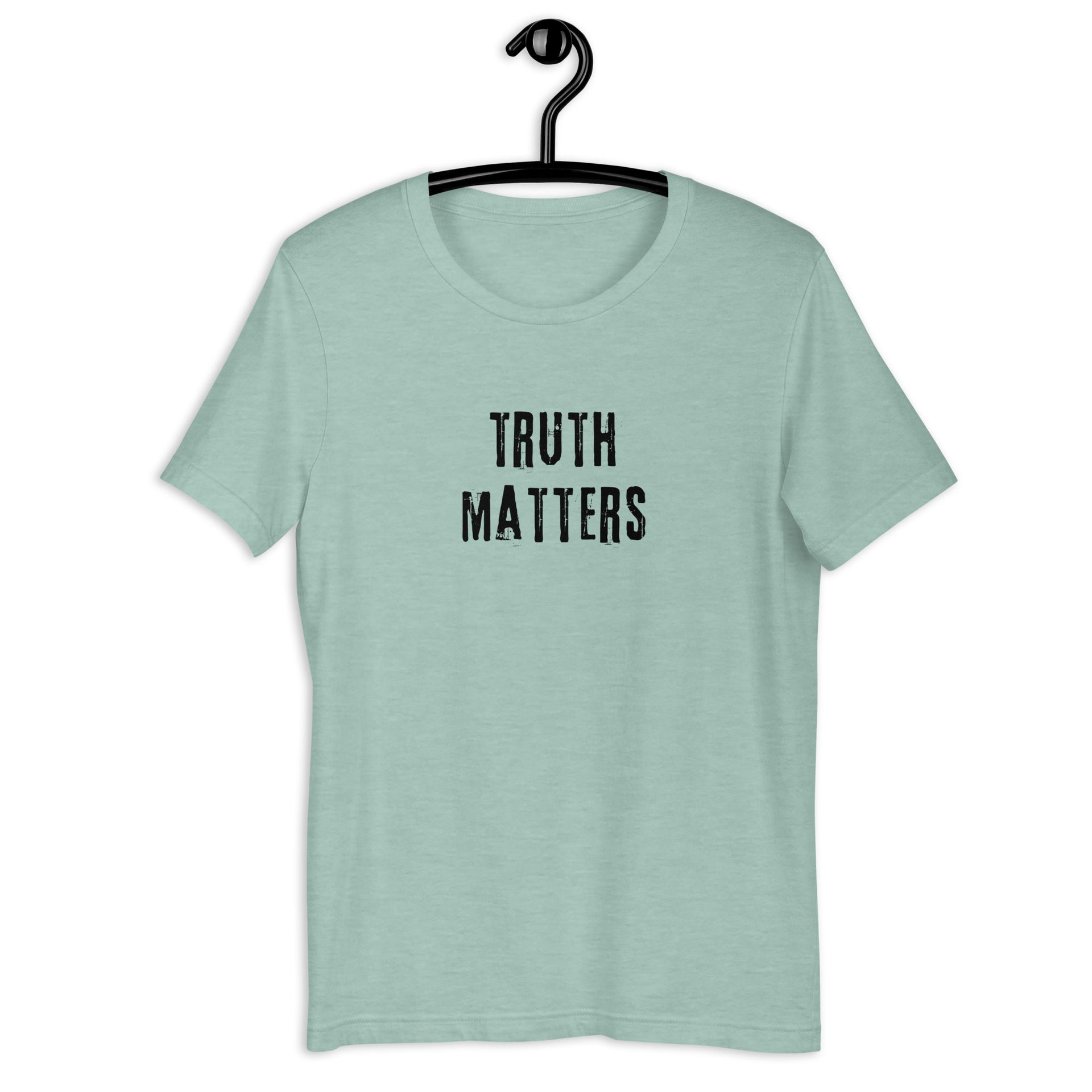 Truth Matters retro-inspired light graphic tee in heather prism dusty blue — Galactic Ink Club

