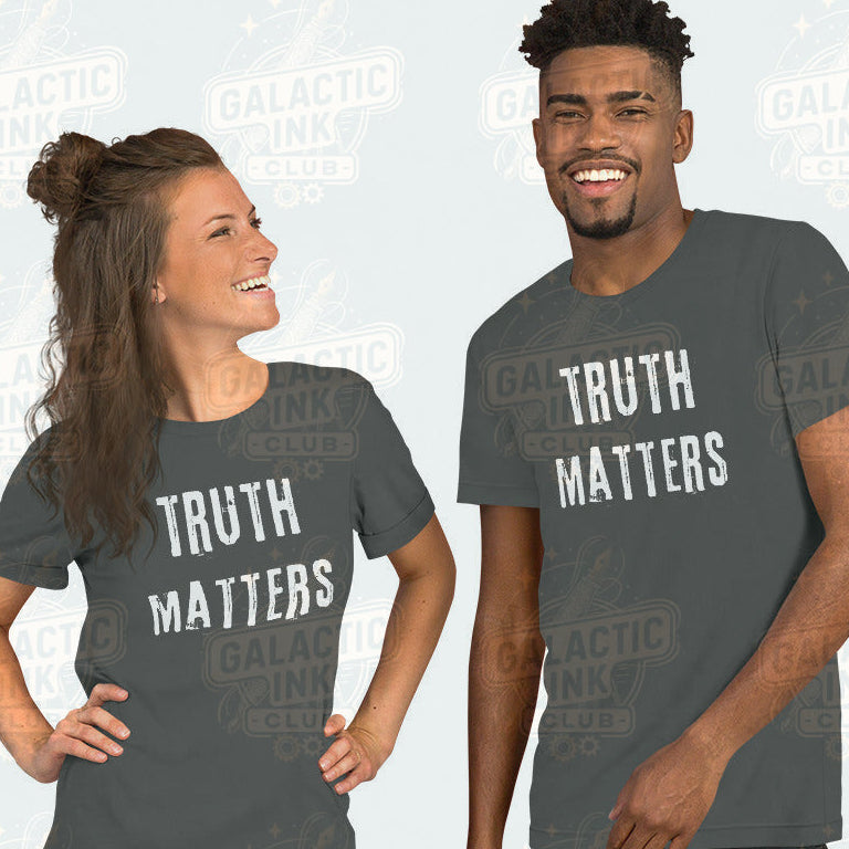 Truth Matters retro graphic tee dark shirt by Galactic Ink Club