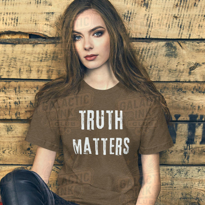 Truth Matters retro graphic tee dark shirt by Galactic Ink Club