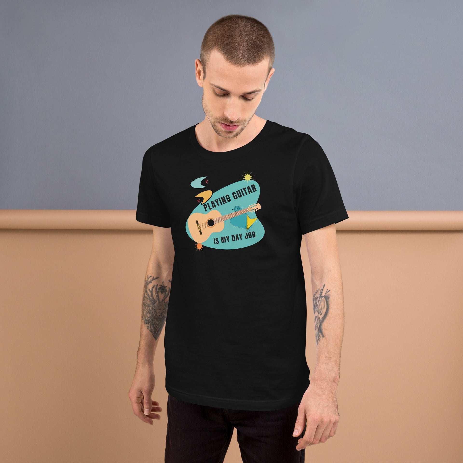 Guitar Player is My Day Job retro graphic tee by Galactic Ink Club