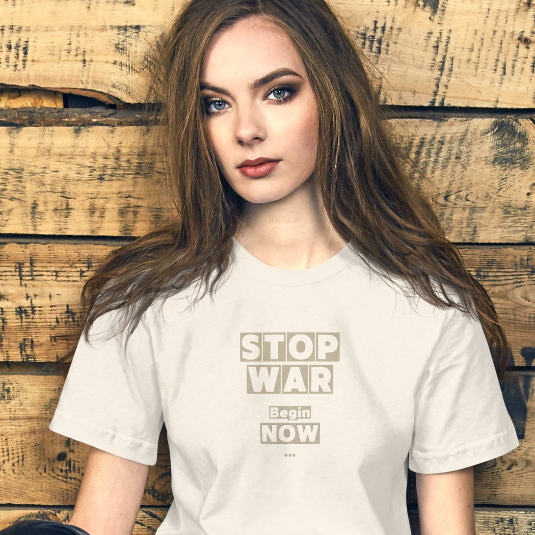 Stop War retro graphic tee by Galactic Ink Club